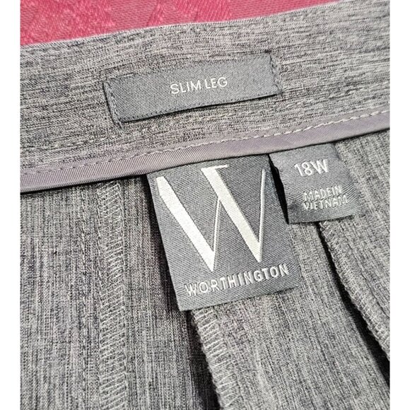 NWT Worthington Womens Gray Stretch Dress Pants Career Office Mature - Picture 7 of 8